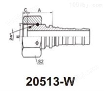 20513-W 公制内螺纹24°锥带O形圈重系列
